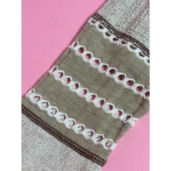 1990s CONTEMPO CASUALS. Brown Striped Multi Pattern CARDIGAN Sweater. Small - Picture 8 of 11